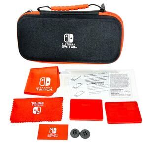 PowerA Official Nintendo Switch Protection Kit Protective Case Red Black New
